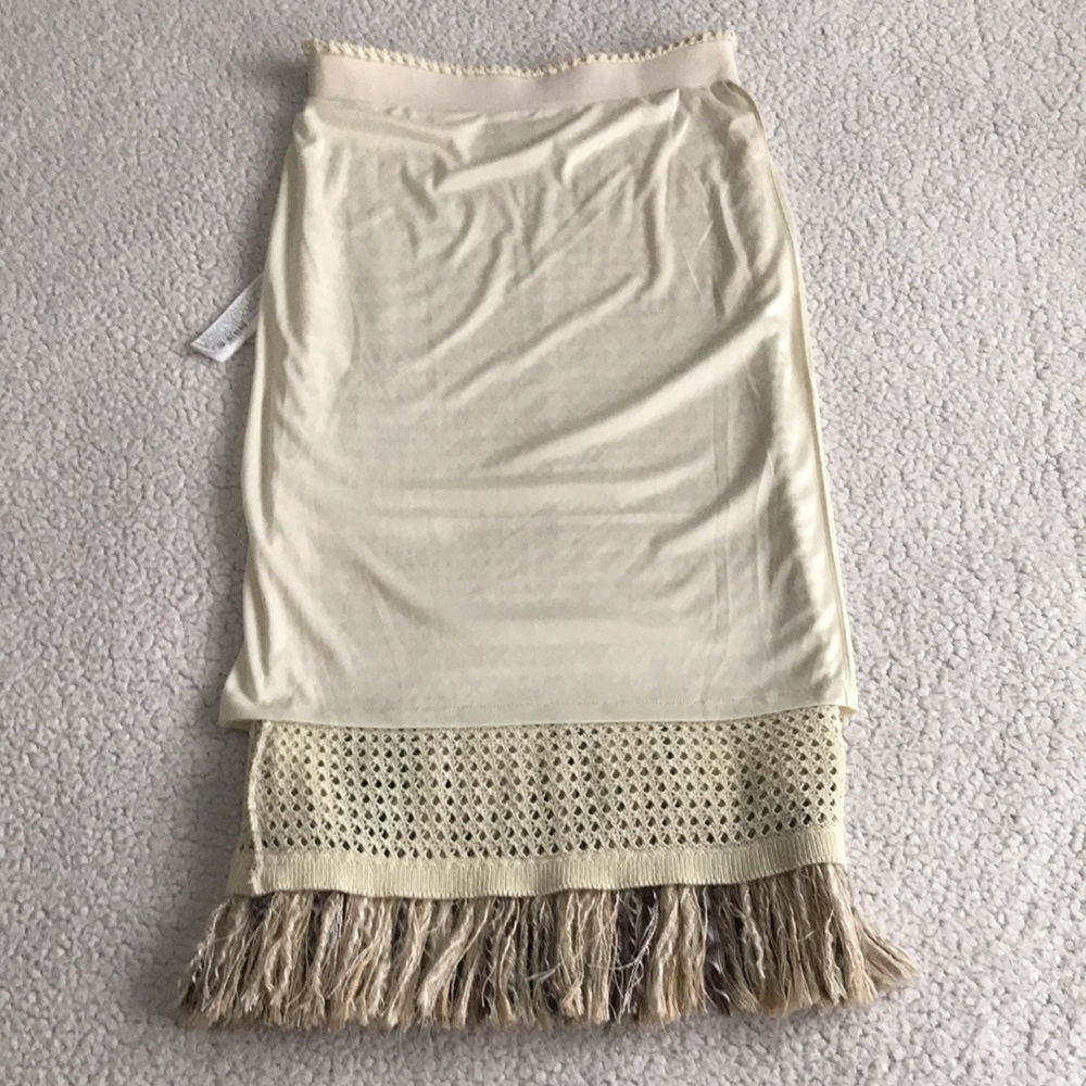 Zara mesh fringed hem midi skirt M - Picture 14 of 16